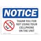 Signmission OSHA Notice, 5" Height, Thank You For Not Using Your Sign With Symbol, 7" X 5", Landscape OS-NS-D-57-L-18553 - alternate 1